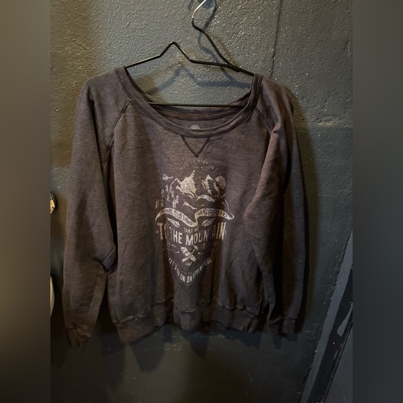 The Mountain Gray Crew Neck Sweater with Ornate Graphic - Picture 1 of 4